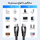 کابل HDMI 2.1 یوگرین مدل HD140 8K/60Hz 4K/240Hz طول 2 متر