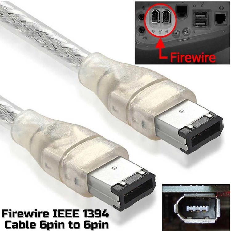 کابل رابط فایروایر 6 پین به 6 پین اویل مدل IEEE1394 طول 1.5 متر