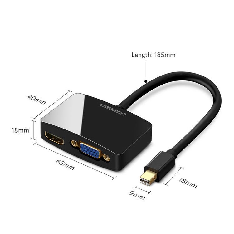 مبدل Mini Displayport به VGA/HDMI یوگرین مدل 10439