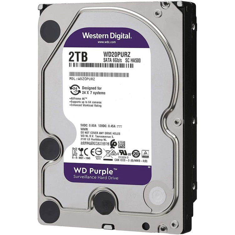 هارد اینترنال وسترن دیجیتال Purple WD20PURZ | ۲ ترابایت ویژه ضبط تصویر