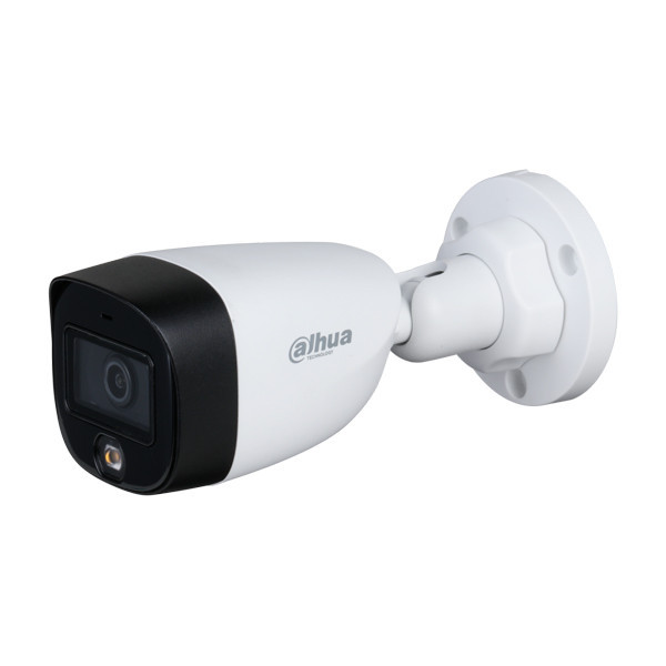 دوربین مداربسته آنالوگ بولت داهوا مدل DH-HAC-HFW1209CP-LED، 2 مگاپیکسل، لنز ثابت 2.8 میلیمتری، دید در شب رنگی با فناوری Warm Light، مقاوم در برابر گرد و غبار و رطوبت IP67، اتصال باسیم BNC