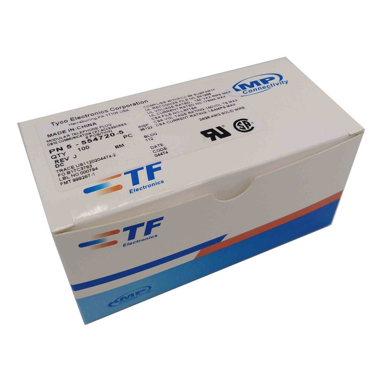 سوکت شبکه CAT6E امپ مدل JN16E | بسته ۱۰۰ عددی | RJ45 UTP