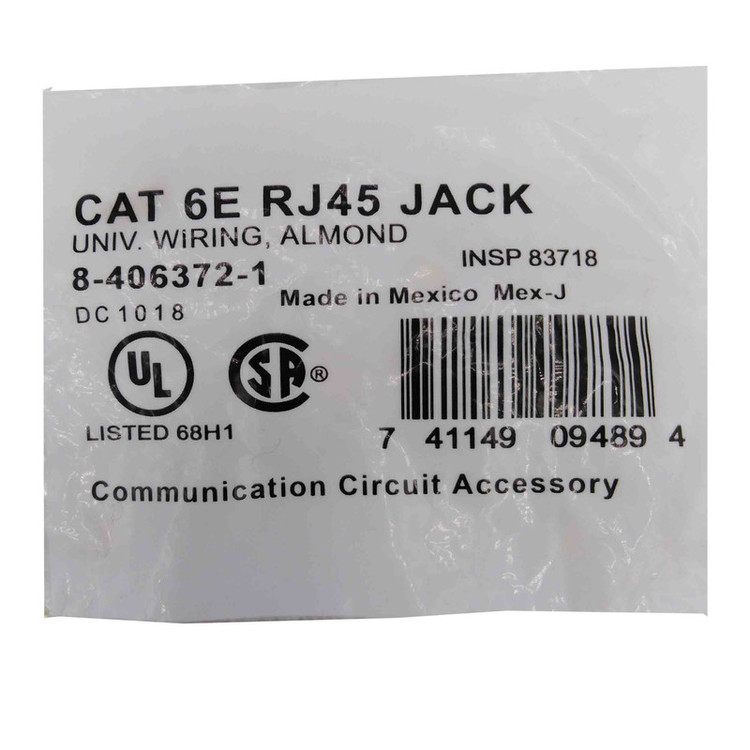 سوکت شبکه CAT6E امپ مدل JN16E | بسته ۱۰۰ عددی | RJ45 UTP