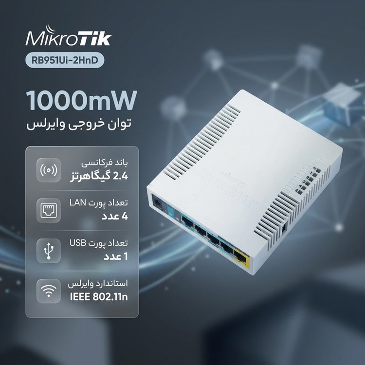 روتر بی سیم میکروتیک مدل RB951Ui-2HnD